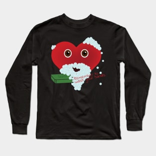 Masked Heart - Remember to wash your hands Long Sleeve T-Shirt